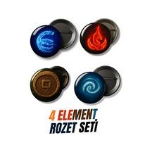 4 Element Rozet Seti-4 Adet-44 Mm Çok Renkli