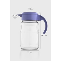 Renga Spiro 1700 Ml Mor Kapaklı Cam Sürahi 111031