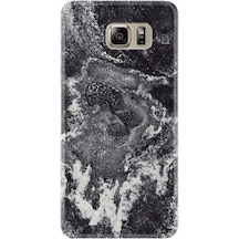 Samsung Uyumlu Galaxy S7 Kılıf Silikon Black Marble 4 1383