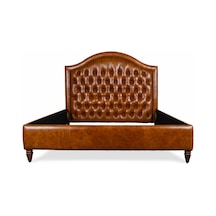 Hanelmobilya Hanel Mobilya Kingston Karyola Kahve Suni Deri