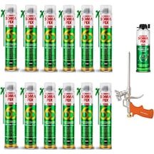 12 Adet 750 Ml Somafix 60 Saniye Çift Kullanımlı Yapıştırma Köpüğü Köpük Tabancası Köpük Temizleyicisi Seti