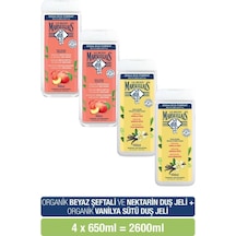 Le Petit Marseiliais Beyaz Şeftali ve Nektari + Vanilya Sütü Duş Jeli 4 x 650 ML