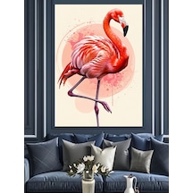 Ahşap Tablo Flamingo Kuşu Pembe Zarif