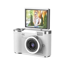 Magicool 4k Dijital Retro Video Kamera 48mp 18x Zoom Flaşlı 32gb Kart Dijital Vlog Fotoğraf Makinesi Türkçe - Beyaz