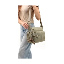 Çapraz Askılı Ultra Hafif Çok Cepli Bayan Omuz Çantası Vizon Model: 571-6d - Vizon