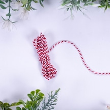 Hediye Paketleme İpi, Kırmızı Beyaz Ambalaj, Marteniçka Ipi, 10 M Twine Baker