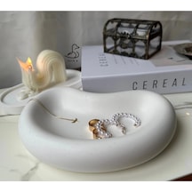 Oval Görünümlü Taş Tozu Dekoratif Tabak/kase
