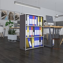 Kenzlife Klasörlük Raflı İlkutay Gri 105 80 30 Kitaplık Ofis Arkalıksız Diğer