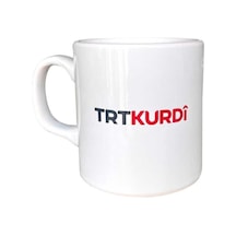 Trt Kurdi Logolu Beyaz Kupa Açık Altın