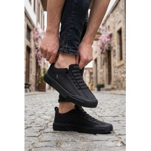 Fort Noka Champ Rahat Memory Foam İç Taban Keten Sneaker Erkek Ayakkabı Siyah