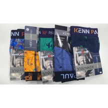 008, 5'li Paket Erkek Desenli Likralı Kaliteli Mix Paket Boxer Short. Baskılı