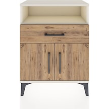 Arges Komodin 2 Raflı Tek Çekmeceli 2 Kapaklı 60x30x80 Aytaşı-çam Aytası