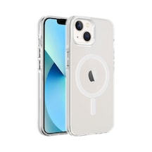 Apple Uyumlu iPhone 14 Zore Magsafe Şarj Özellikli Buzlu Transparan C