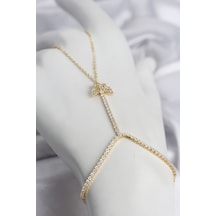 Gold Renk Pirinç Zirkon Taşlı Kelebek Model Şahmeran Çok Renkli Gold Renk Pirinç Zirkon Taşlı Kelebek Model Şahmeran Çok Renkli