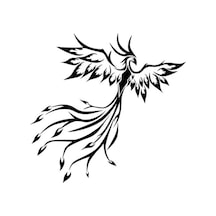 Phoenix Kuş Araba Sticker Yapıştırması 19Cm Siyah Renk