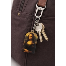 Mona Lisa Baskılı Metal Anahtarlık Sanatsal Tablo Figürlü Unisex