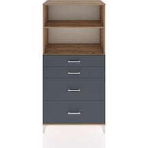 Hyperion Dolap 2 Raflı 4 Çekmeceli 88x44x182 Çam-antrasit Atlas Çam