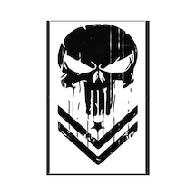 Punisher Oto Motor Laptop Duvar Folyo Sticker 15 X 21 Cm