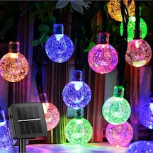 Güneş Enerjili 7 M 50 Led Rgb Çok Renkli Kristal Top Solar Bahçe Aydınlatması Led Lamba