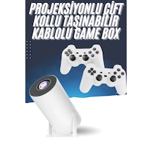 Mey İthalat 4k Wireless Çift Kollu Kumandalı Oyun Projeksiyonu Retro Video Oyunu