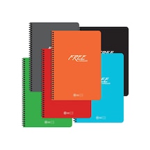 Keskin A4 60 Yp. Çizgisiz Free Spiralli Defter - 6'lı Set Çok Renkli