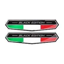Black Edition İtalya Bayraklı 3d Sticker