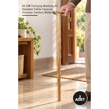 2 Adet Ahşap Baston 95 Cm Yürüyüş Bastonu El Destekli Tahta Tasarım Yürüme Yardımı Walking Cane