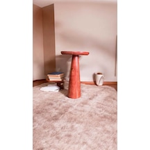 Şık Tasarımlı Masif Ahşap Mantar Sehpa Doğal Maun Tekli