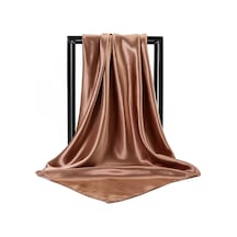 Deserto Fashion Saf Renk Parlak Saten Fular Eşarp - Akışkan Dokulu Canlı Tonlar 90x90-1839 Çok Renkli