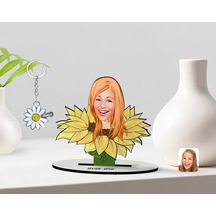 Kişiye Özel Kadın Karikatürlü 3D Ahşap Biblo Ve Isimli Silver Pap (473567286)