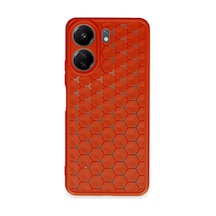 Xiaomi Redmi 13c Uyumlu Kılıf Petek Silikon Kapak - Kırmızı