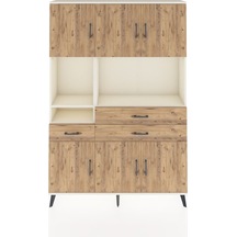 Arges Dolap 9 Raflı 3 Çekmeceli 6 Kapaklı 132x30x195 Aytaşı-çam/çam Atlas Çam/atlas Çam