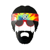 Siyah Saçlı Bandana Tasarımlı Parti Gözlüğü 26x18 Cm Nessiworld