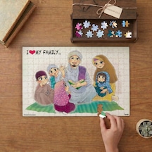 Aile Sohbeti - Dini Sohbetler Tasarımı 240 Parça Ahşap Puzzle Ahşap Kutuda Mpy10239