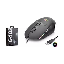 Nodar G402 Rgb Kablolu Gaming Mouse 7200 Dpı 1000hz 7 Tuş Siyah G402