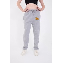 Üç İplik Baskılı Eşofman Pantolon - Gri 001