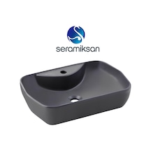 Seramiksan Lucida Batarya Delikli Tezgah Üstü Lavabo Mat Antrasit 55 CM