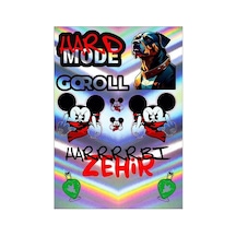 A5 Hologram Sticker 083 Tek Paket Çoklu Sticker Siyah