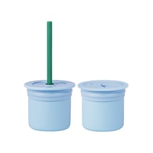 Oioi Ham Hüp Atıştırmalık Kabı ve Pipetli Bardak 6+ Ay Mavi