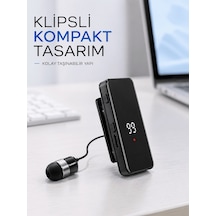 Dijital Ekranlı Bluetooth Kulaklık Tek Kulaklıklı Klipsli Kompakt Tasarım 3