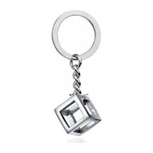Minimal Kare Boş Küp Charm Anahtarlık Zamak Metal Unisex Geometrik Stil Aksesuar