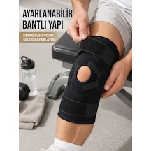 Trendexa Mey İthalat Yan Destekli Ligamentli Dizlik Açık Patella Ayarlanabilir Spor Ve Günlük Kullanım