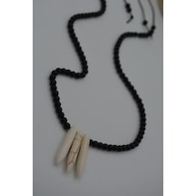 Stoneage Jewellery Oniks Doğal Taşlı Metalsiz Kolye Mavi - Siyah Stoneage Jewellery Oniks Doğal Taşlı Metalsiz Kolye Mavi - Siyah