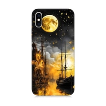 Apple Uyumlu iPhone X Ayışığı Gemisi Desenli Silikon Kılıf