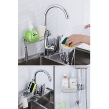 Mutfak Ve Banyo Organizer Demir Raf Tek Katlı Gri Diğer