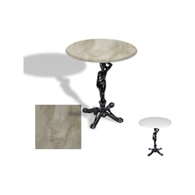 Çipa 1003 Döküm Ayak Yuvarlak Masa Çap 60cm - Werzalit, Wermodin Ve Allzalit Tabla - Irony Çok Renkli
