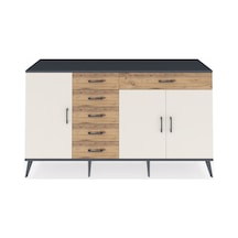 Hyperion Konsol 3 Raflı 6 Çekmeceli 3 Kapaklı 176x44x99 Antrasit- Antrasit-aytaşı/çam