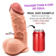 Erofoni Yeni Nesil Ultra Süper Realistik 23 CM Vantuzlu Kalın Büyük Dev Dildo Penis