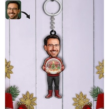 Bk Gift Kişiye Özel Erkek Yılbaşı Karikatürlü Ahşap Anahtarlık -11, Yeni Yıl Hediyesi, Yılbaşı Hediyesi Kobitmeyencom35812 Bk Gift
