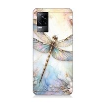 Vivo V21e Uyumlu Narince Konmuş Yusufçuk Desenli Silikon Kılıf Çok Renkli